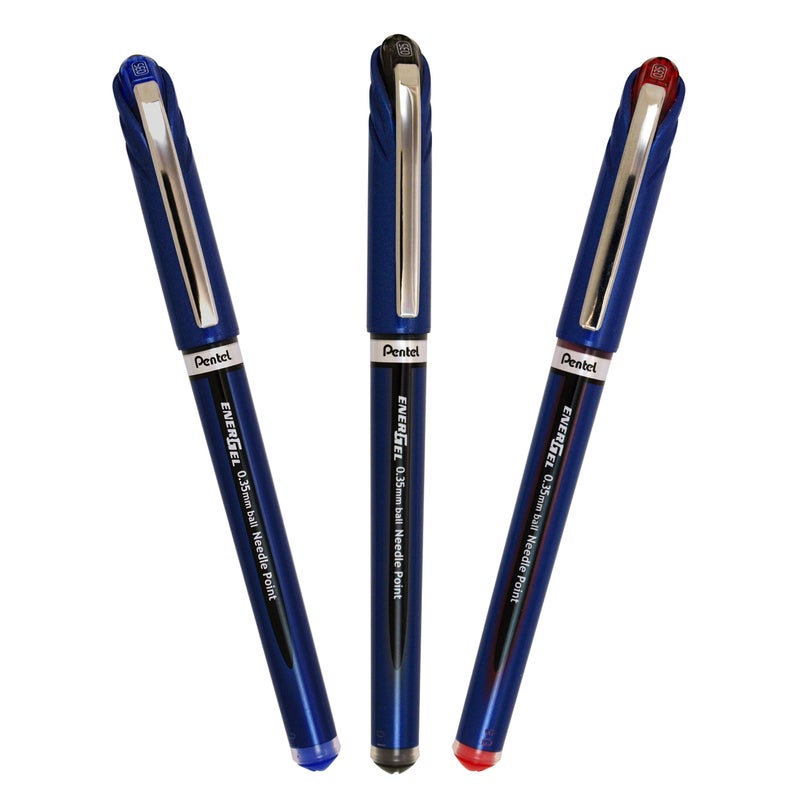 بنتل قلم حبر جاف Pentel Energel Euro، طرف إبرة 0.35 مم، حبر أحمر (BLN23-B) - Image 5
